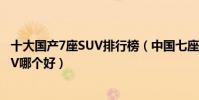 十大國產7座SUV排行榜(中國七座的suv推薦7座的國產SUV哪個好)