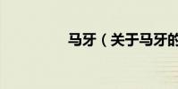 馬牙(關于馬牙的介紹)
