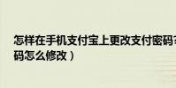 怎樣在手機支付寶上更改支付密碼?(手機支付寶的支付密碼怎么修改)