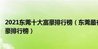 2021東莞十大富豪排行榜(東莞最有錢的十個人胡潤東莞富豪排行榜)