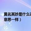莫名其妙是什么詞語（莫名其妙的名的意思和哪個成語的名意思一樣）