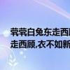煢煢白兔東走西顧衣不如新人不如故的意思（煢煢白兔,,東走西顧,衣不如新,人不如故下一句）
