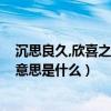 沉思良久,欣喜之余的意思是什么?（沉思良久、欣喜之余的意思是什么）