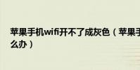 蘋果手機wifi開不了成灰色(蘋果手機wifi打不開是灰色怎么辦)