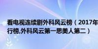 看電視連續劇外科風云榜(2017年5月1日電視劇收視率排行榜,外科風云第一思美人第二)