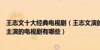 王志文十大經典電視劇(王志文演的電視劇哪個好看王志文主演的電視劇有哪些)
