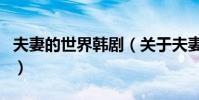 夫妻的世界韓劇(關于夫妻的世界韓劇的介紹)