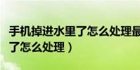 手機掉進水里了怎么處理最好(手機掉進水里了怎么處理)