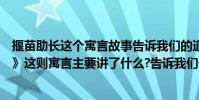 揠苗助長這個寓言故事告訴我們的道理是什么(《揠苗助長》這則寓言主要講了什么?告訴我們一個什么道理?)