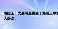 海賊王十大最高懸賞金(海賊王懸賞排名海賊王賞金最高的人是誰)