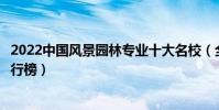2022中國風景園林專業十大名校(全國風景園林專業大學排行榜)
