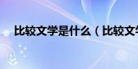比較文學是什么(比較文學是什么文學)