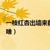 一枝紅杏出墻來前一句是什么呢（一枝紅杏出墻來上一句是啥）