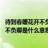 待到春暖花開不負韶華不負卿（待到春暖花開,定然不負春光不負卿是什么意思）