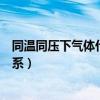 同溫同壓下氣體什么近似相等（同溫同壓下不同氣體間的關系）