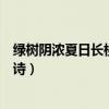 綠樹陰濃夏日長樓臺倒影入湖中（“綠樹陰濃夏日長”的全詩）