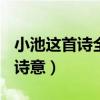 小池這首詩全詩的意思（請解釋古詩(小池)的詩意）