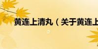 黃連上清丸(關于黃連上清丸的介紹)