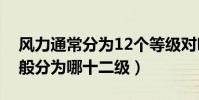 風力通常分為12個等級對嗎(風力的等級一般分為哪十二級)