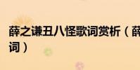 薛之謙丑八怪歌詞賞析(薛之謙《丑八怪》歌詞)
