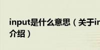 input是什么意思(關于input是什么意思的介紹)