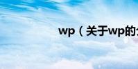 wp(關于wp的介紹)