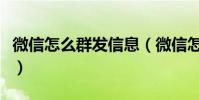 微信怎么群發信息(微信怎么群發信息給好友)
