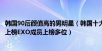 韓國90后顏值高的男明星(韓國十大90后最帥男明星李弘基上榜EXO成員上榜多位)