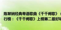陳慧嫻經典粵語歌曲《千千闕歌》(陳慧嫻十大經典歌曲排行榜:《千千闕歌》上榜第二最好聽)