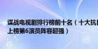 諜戰電視劇排行榜前十名(十大抗日諜戰劇排名:《懸崖》上榜第6演員陣容超強)