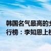 韓國名氣最高的女明星是誰（韓國十大人氣最高的女明星排行榜：李知恩上榜第一出道最早）