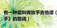 有一種愛叫做放手吉他譜(《有一種愛叫做放手》的歌詞)