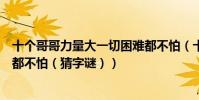 十個哥哥力量大一切困難都不怕(十個哥哥力量大一切困難都不怕(猜字謎))