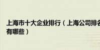 上海市十大企業排行(上海公司排名前十強上海知名大公司有哪些)