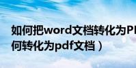 如何把word文檔轉化為PDF(word2010如何轉化為pdf文檔)