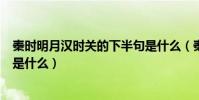 秦時明月漢時關的下半句是什么(秦時明月漢時關的下一句是什么)
