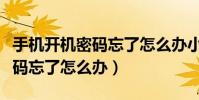 手機開機密碼忘了怎么辦小妙招(手機開機密碼忘了怎么辦)