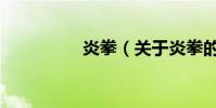 炎拳(關于炎拳的介紹)
