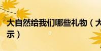大自然給我們哪些禮物(大自然給我們哪些啟示)