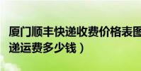 廈門順豐快遞收費價格表圖(廈門順豐同城快遞運費多少錢)