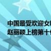 中國最受歡迎女明星榜（中國十大人氣最高女明星排行榜：趙麗穎上榜第十仙女下凡）