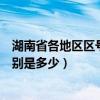 湖南省各地區區號是多少（湖南省各地級市的區號和郵編分別是多少）