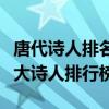 唐代詩人排名前十（唐代著名詩人排名唐朝十大詩人排行榜）