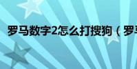 羅馬數字2怎么打搜狗(羅馬數字2怎么打)