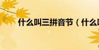 什么叫三拼音節(什么叫三拼音節)