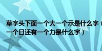 草字頭下面一個大一個示是什么字(草字頭下面一個大還有一個日還有一個力是什么字)
