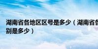 湖南省各地區區號是多少(湖南省各地級市的區號和郵編分別是多少)