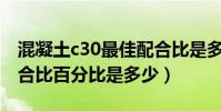 混凝土c30最佳配合比是多少(C30混凝土配合比百分比是多少)