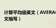 計算平均值英文(AVERAGE算術平均值的英文縮寫)