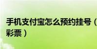 手機支付寶怎么預約掛號(手機支付寶怎么買彩票)